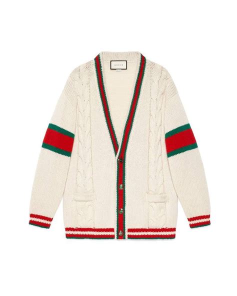 oversized cable knit cardigan gucci